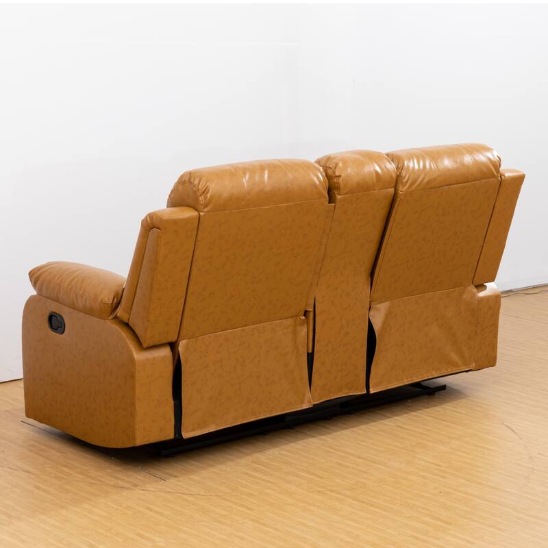 KISRAIS 73.5" Wide Faux Leather Manual Reclining Loveseat