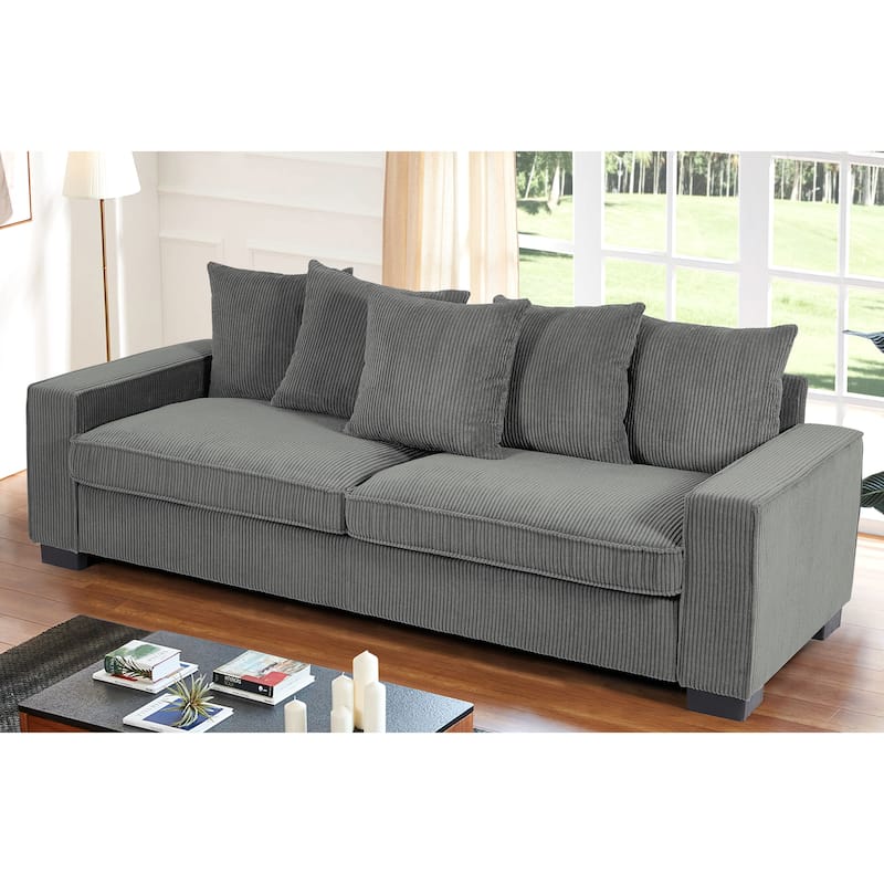 Transitional Track Arm Upholstered Indoor Sofa