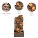 preview thumbnail 5 of 19, Teamson Home 28.5" Outdoor 4-Tier Stacked Stone Cascading Water Fountain with LED Lights
