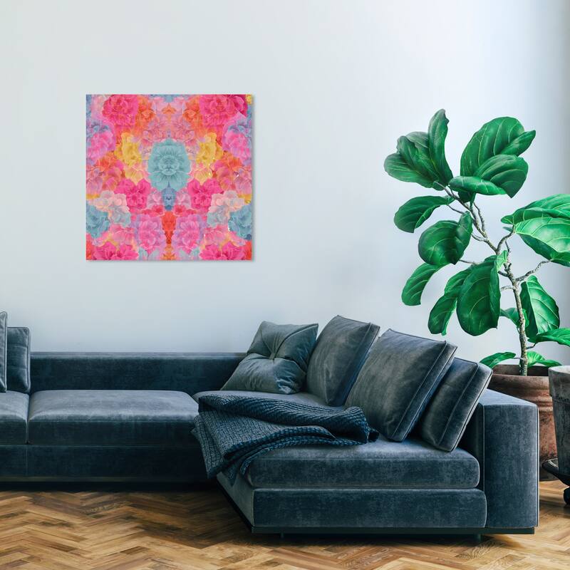 Wynwood Studio Canvas Floral and Botanical Bliss in bloom Pink and Modern & Contemporary Wall Art Canvas Print - 30 x 30