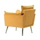 preview thumbnail 56 of 89, HULALA HOME 1ida Modern Velvet Tufted Accent Armchair with Gold Metal Legs
