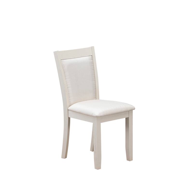 East West Furniture Monza Parson Dining Chairs - Linen Fabric Upholstered Chairs, Set of 2, (Finish Options)