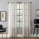 preview thumbnail 7 of 21, Clean Window Twill Stripe Anti-Dust Linen Blend Sheer Curtain Panel, Single Panel