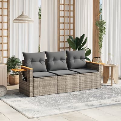 vidaXL Garden Sofa Set Grey, Dark grey - 24.4 x 33.5 x 27.2