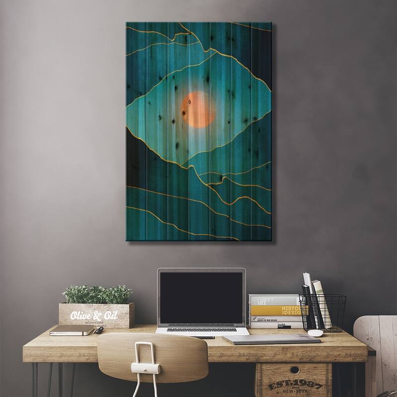 Surreal Sunset III Print On Wood by Marco Gonzalez - Multi-Color
