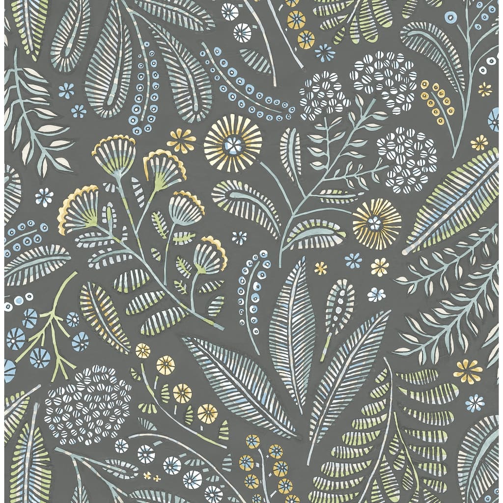 A-Street Prints Briar Grey Floral Wallpaper