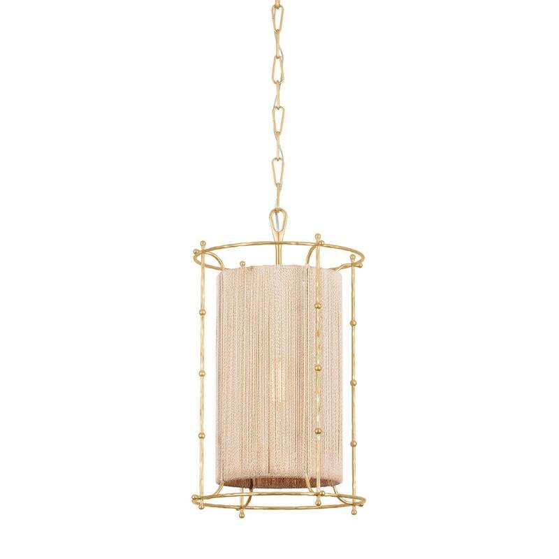 Hudson Valley Lighting 8015 Jones Point 16" Wide Pendant with Abaca - Vintage Gold Leaf