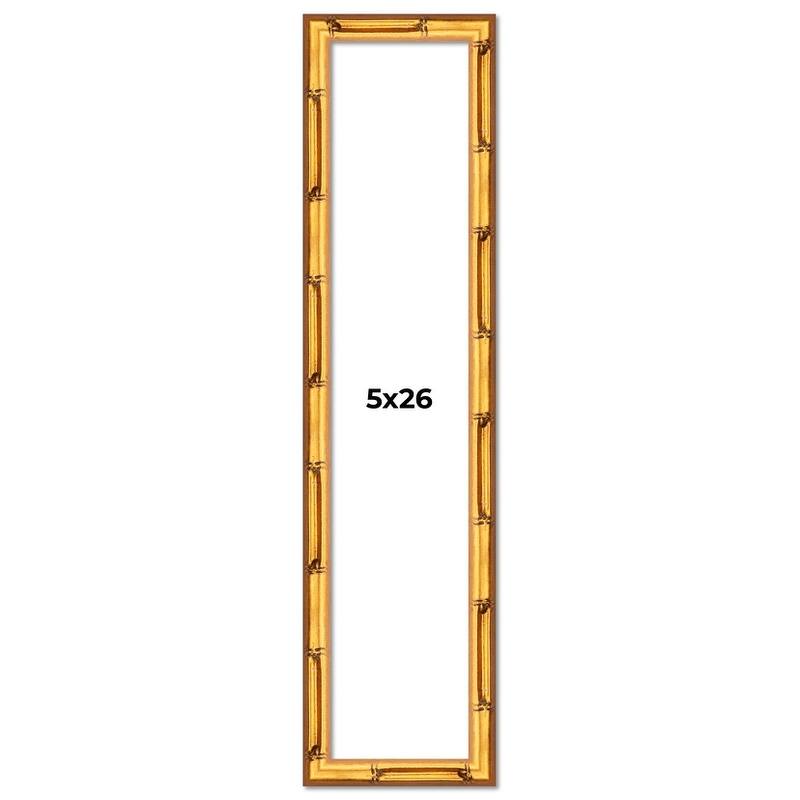 5x26 Frame Gold Bamboo Picture Frame Modern Photo Frame Includes UV Acrylic Shatter Guard Front Acid Free Foam Backing Board