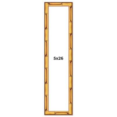 5x26 Frame Gold Bamboo Picture Frame Modern Photo Frame Includes UV Acrylic Shatter Guard Front Acid Free Foam Backing Board