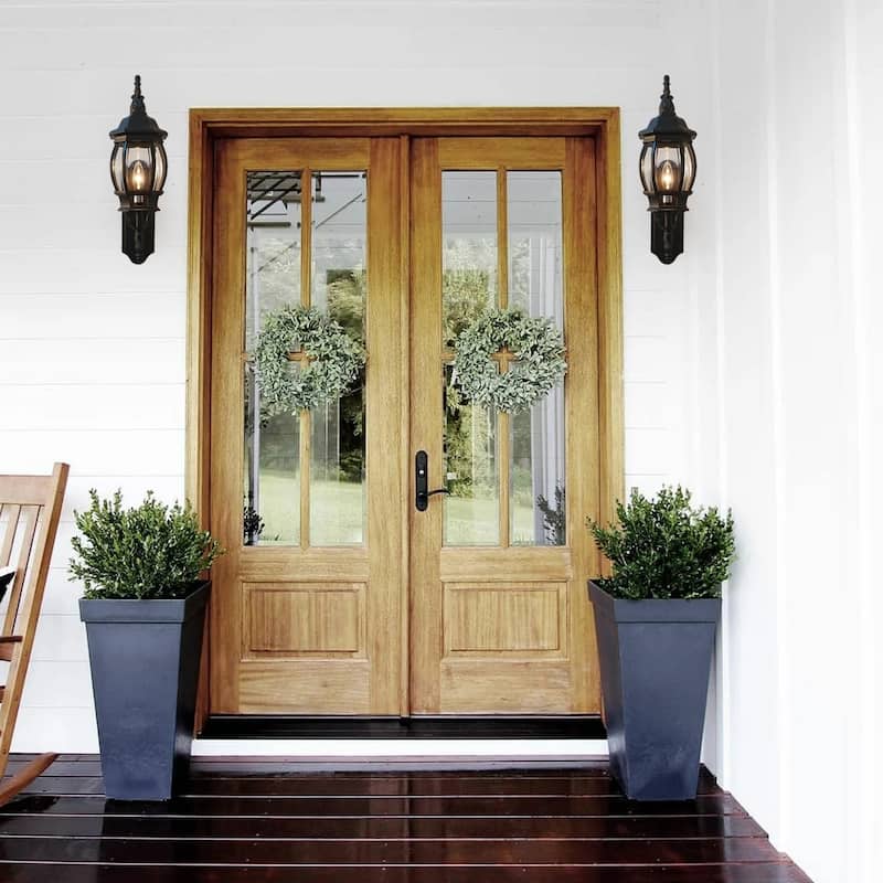 2 Pack Black Outdoor 1-Light Waterproof Aluminum Wall Light