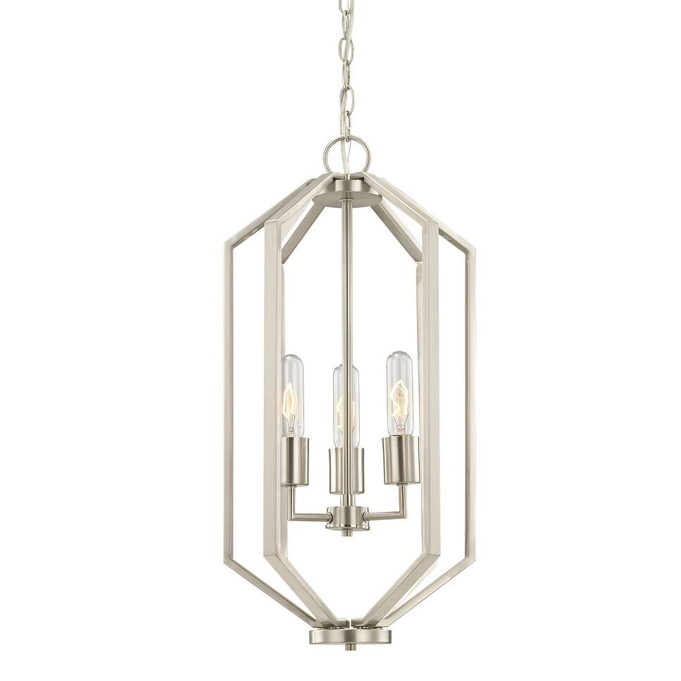 Dolan Designs 114109 Three Light Chandelier Hexagon Satin Nickel - One Size