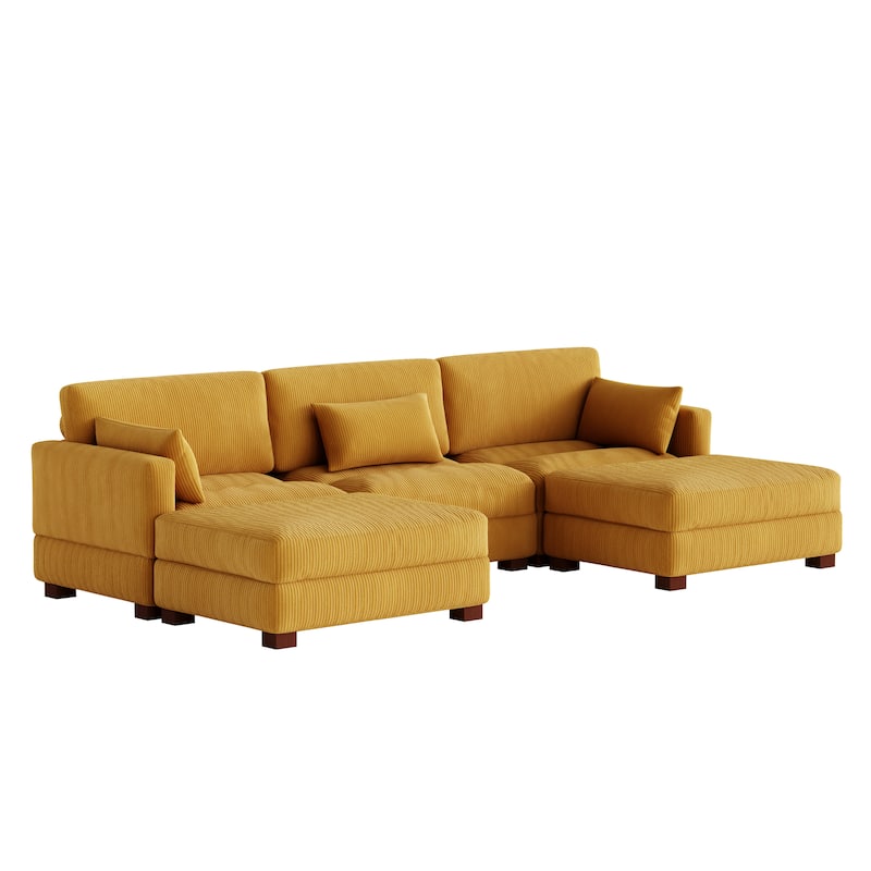 Modern U-shaped Modular Corduroy Sectional Sofa