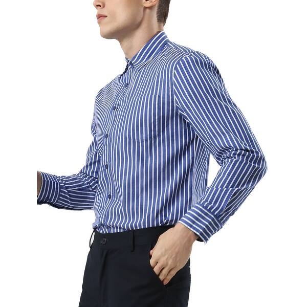 Shop Men Casual Cotton Long Sleeve Button Down Dress Vertical