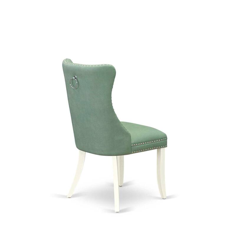 Parson Dining Chairs Set of 2 - Upholstered Padded Chairs with Nailhead Trim - Modern Kitchen Dining Room Seating