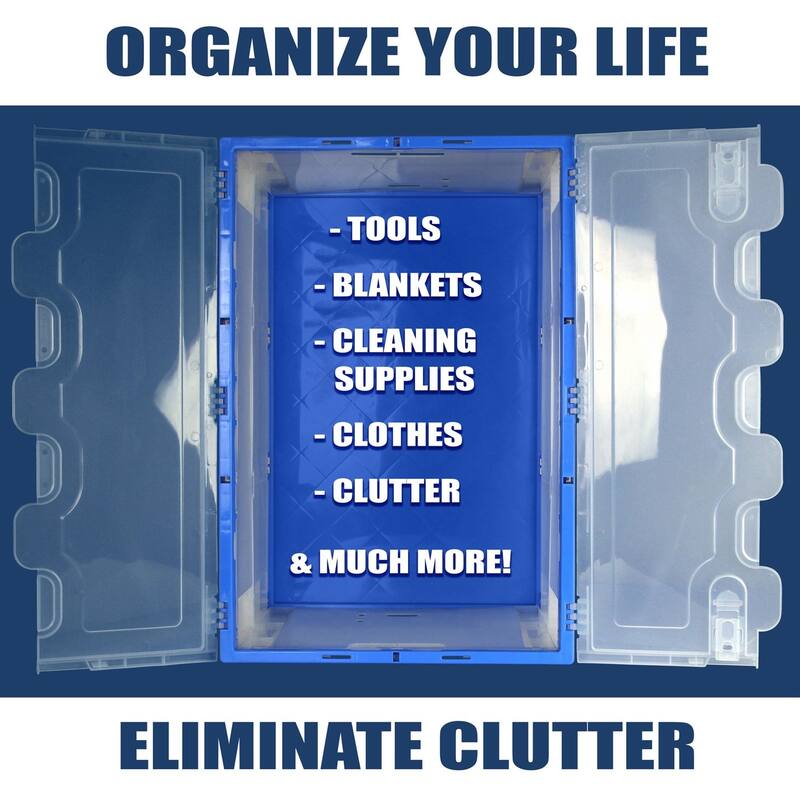 Mount-It! Collapsible Crate for Storage, 65L Capacity