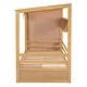 preview thumbnail 19 of 18, Natural Twin Size Solid Wood House Bed with Two Drawers and Wardrobe for Kids