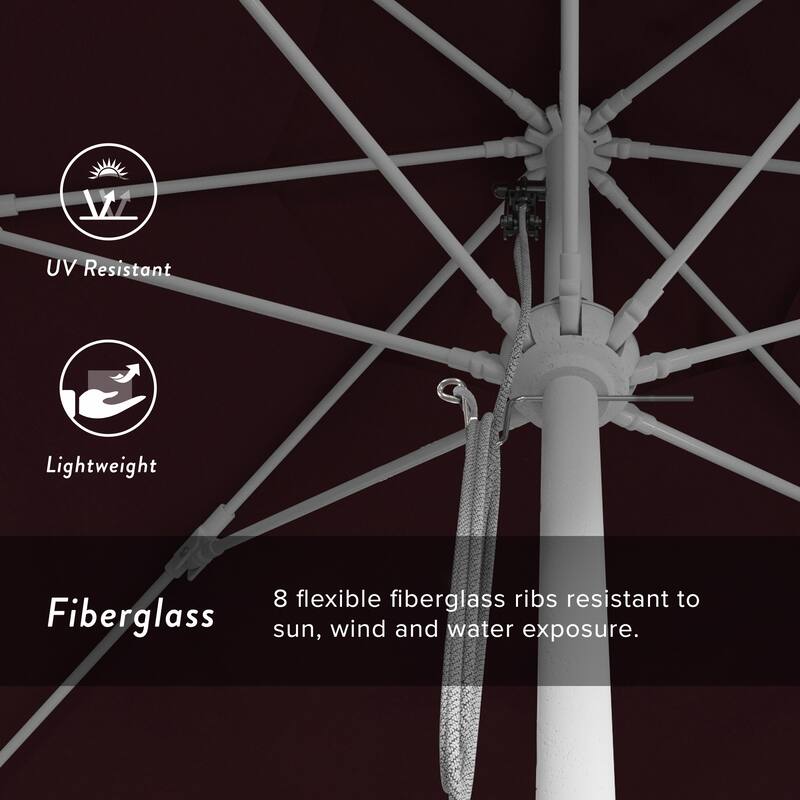 California Umbrella 11' Rd Aluminum Frame, Fiberglass Rib Market Umbrella, Push Open, White Finish, Pacifica Fabric
