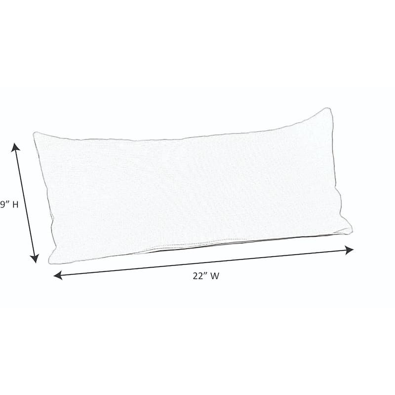 Sunbrella Stripe Fabric 1-Piece Indoor/Outdoor Lumbar Pillow, 22"W x 9"L, Maxim Classic - 22"W x 9"L