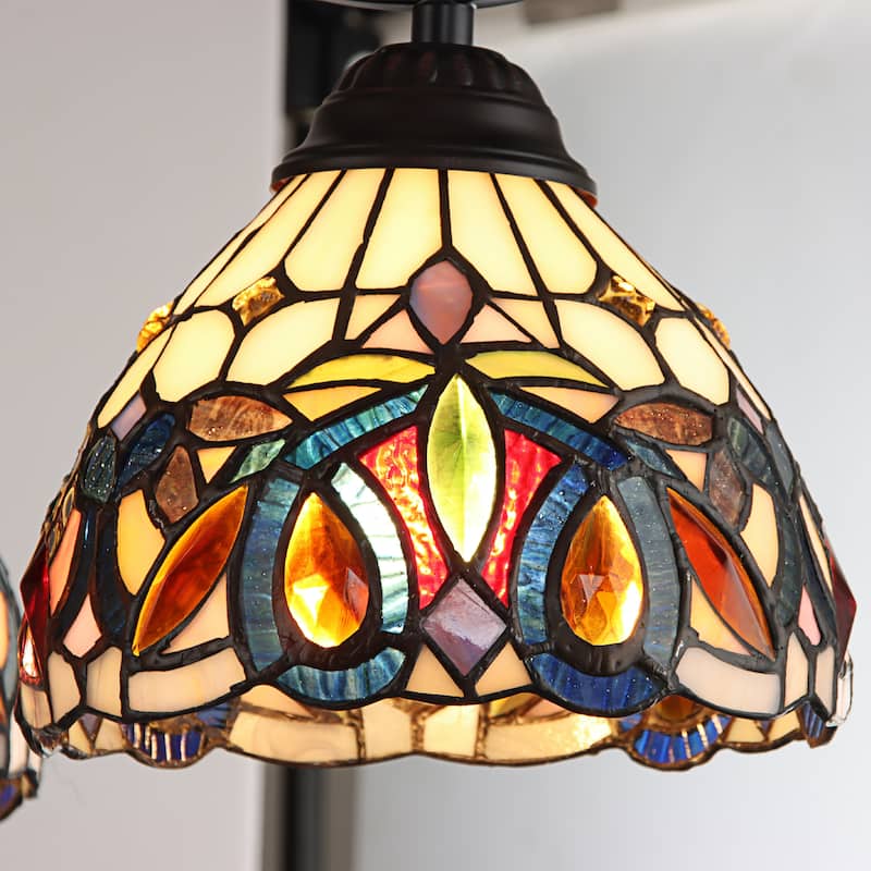 Tiffany-Style Victorian Design 3-light Dark Bronze Chandelier