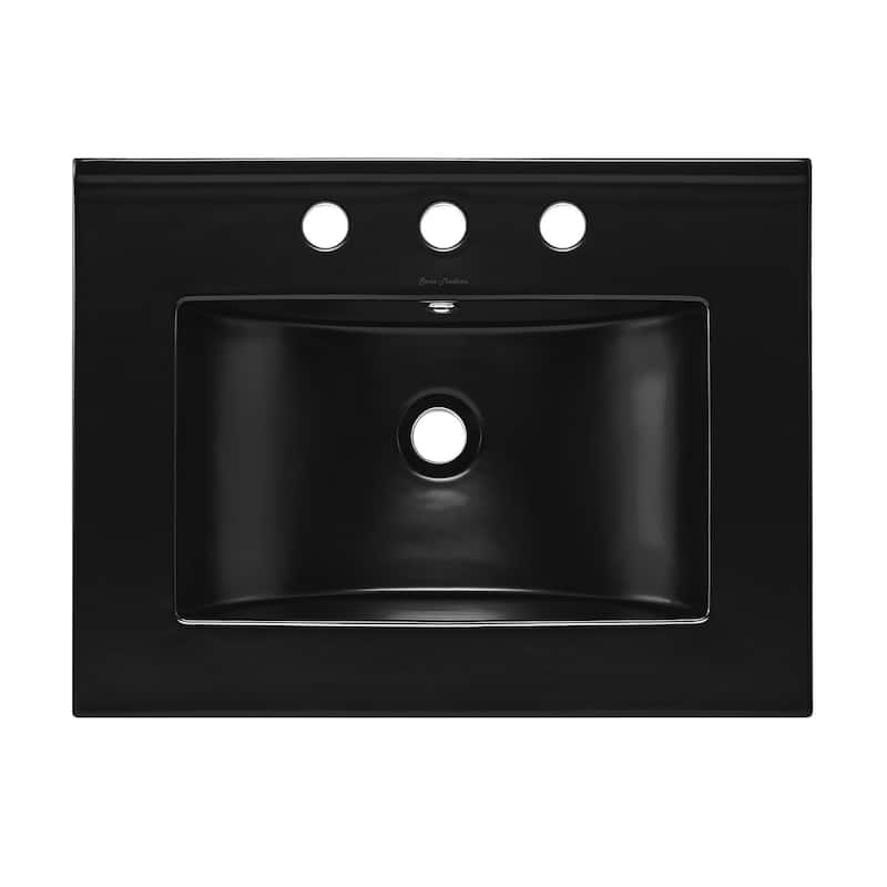 Swiss Madison SM-VT0002 24" Ceramic Vanity Top - Glossy Black - Anthracite Finish