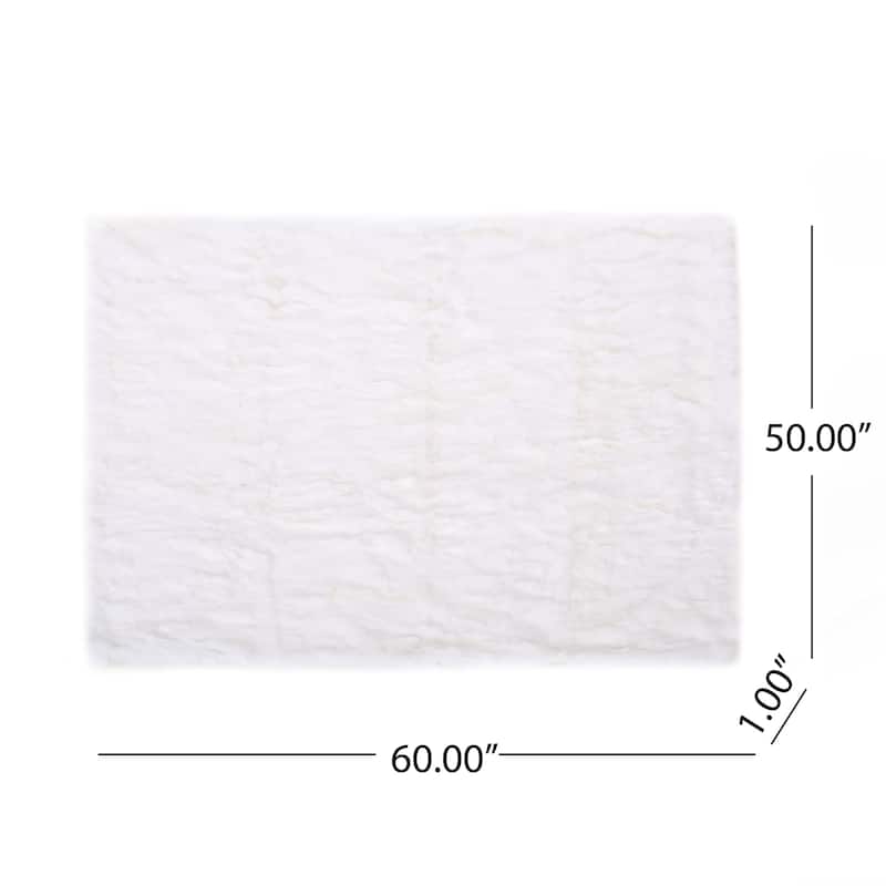 Roomfitters Faux Fur Throw Blanket, Soft Fluffy Plush Sofa Bed Decor Accent Blanket for Living Room or Bedroom, White