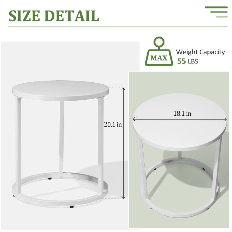 VredHom Patio Outdoor Metal Side Table