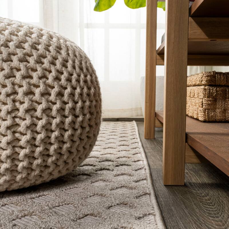 JONATHAN Y Citta High-Low Pile Mini-Diamond Trellis Indoor/Outdoor Area Rug