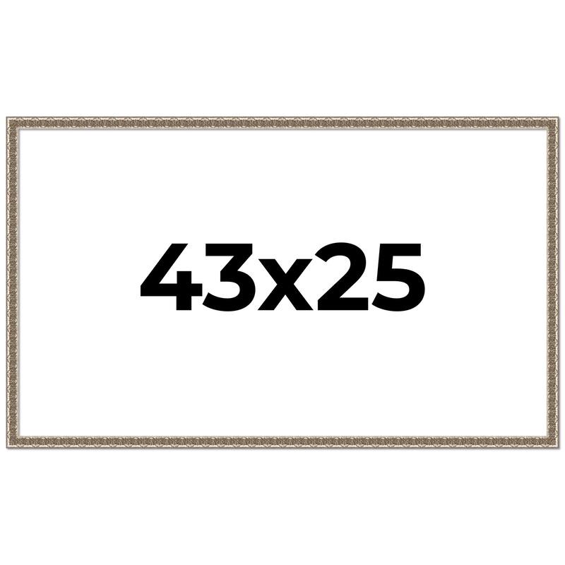 43x25 Frame Silver Versailles Ornate Solid Wood Picture Frame | 1 Inch