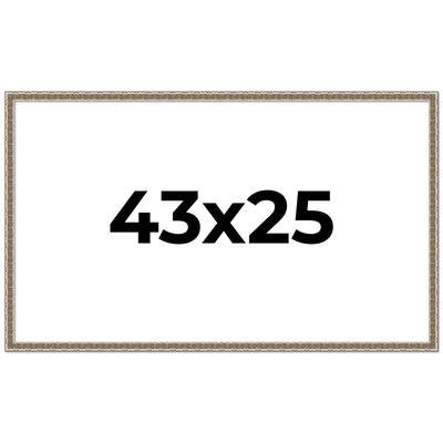 43x25 Frame Silver Versailles Ornate Solid Wood Picture Frame | 1 Inch