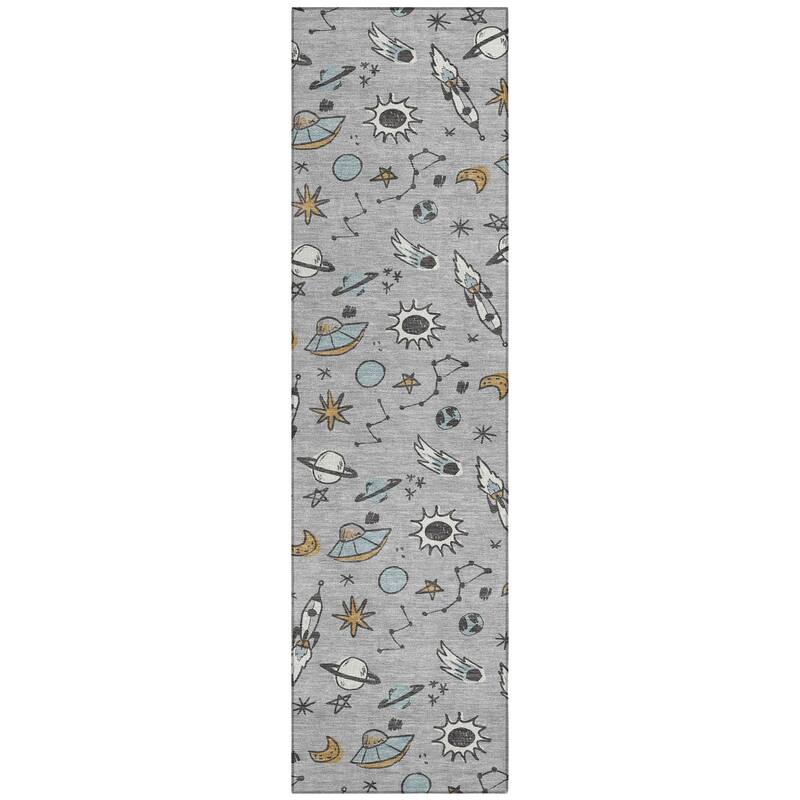 Machine Washable Indoor/ Outdoor Spaceship Chantille Rug