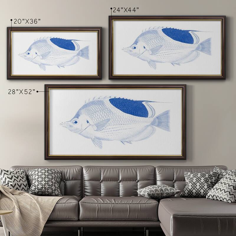 Blue & White Tropical Fish I Premium Framed Canvas- Ready to Hang