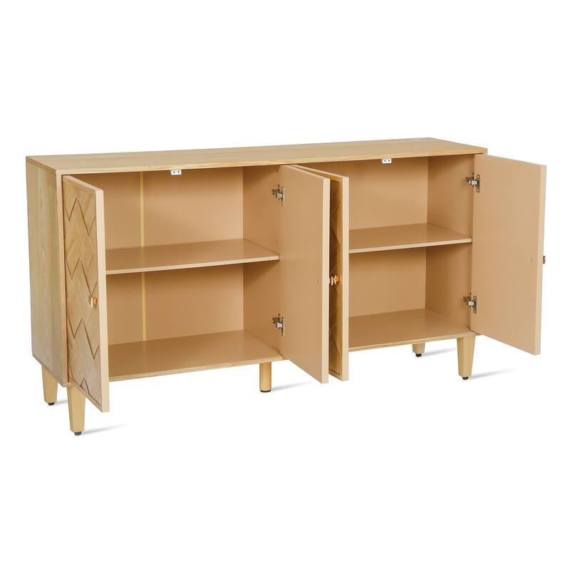 Christopher Knight Home - Elias 59.8" Sideboard with Solid Wood Legs and Ample Storage