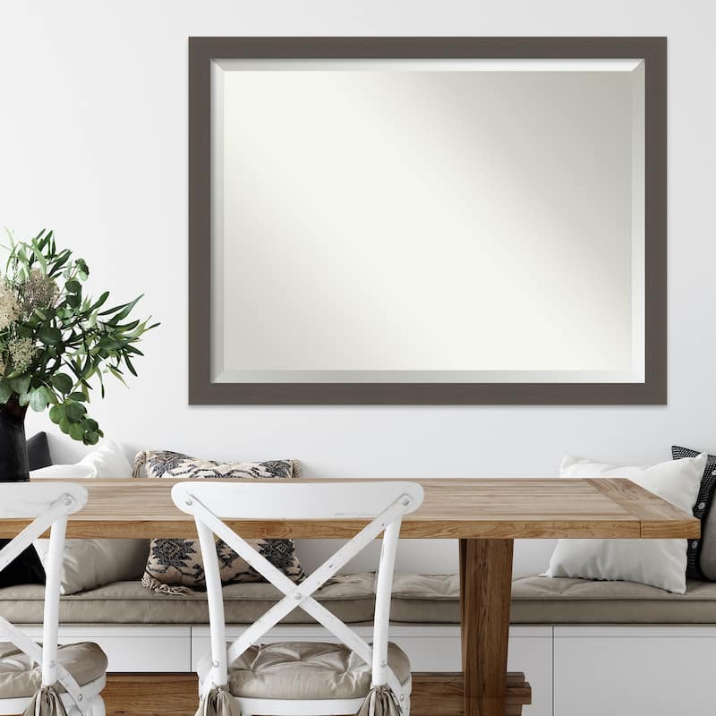 Beveled Wall Mirror - Brushed Nickel Frame