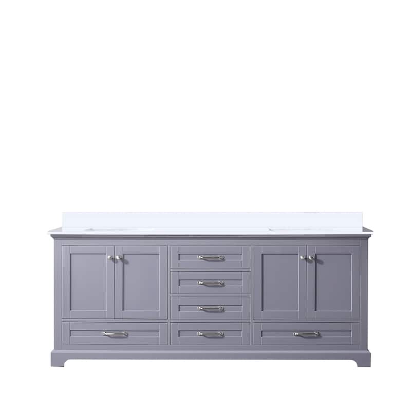Dukes 80 in. W x 22 in. D White Double Bath Vanity and Cultured Marble Top - 80 Inch - Dark Grey