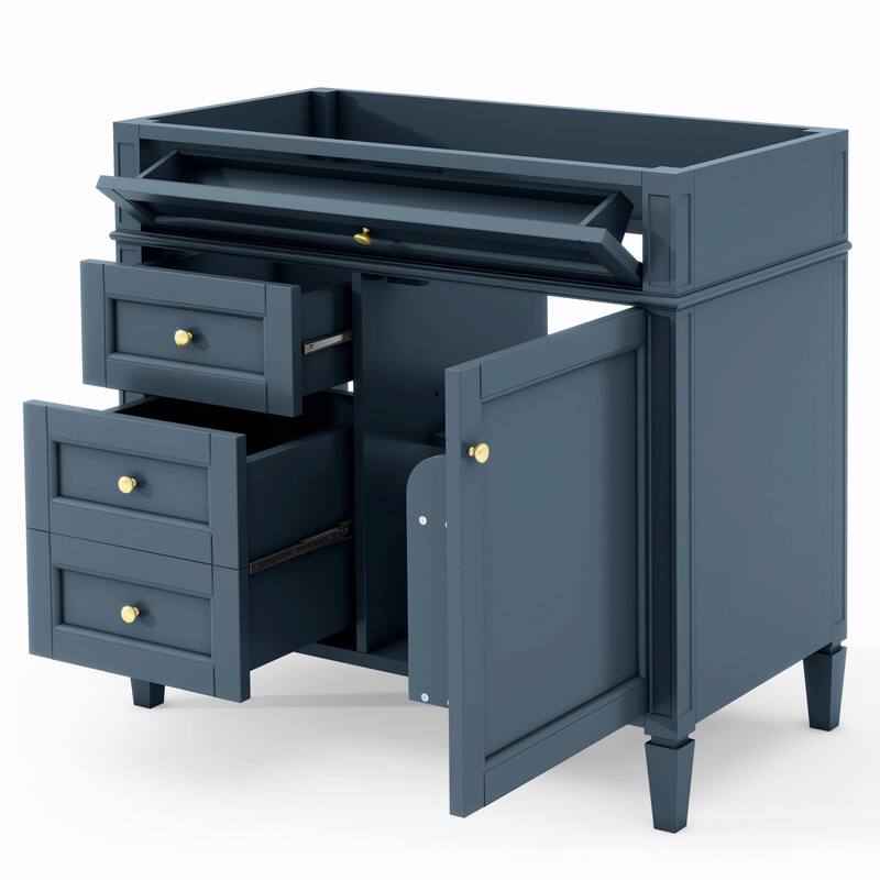 36'' Bathroom Vanity with Top Sink, 3 Drawers for Stylish Storage