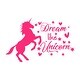 preview thumbnail 11 of 13, Unicorn Wall Decal for Baby Girl Nursery 22 wide x 15 tall inches - Hot Pink