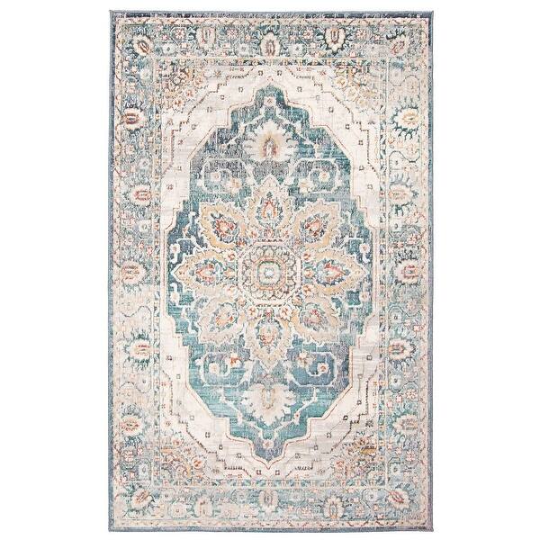 slide 2 of 18, ECARPETGALLERY Machine Woven Legacy Teal Area Rug Teal - 5' x 8' - Rectangle