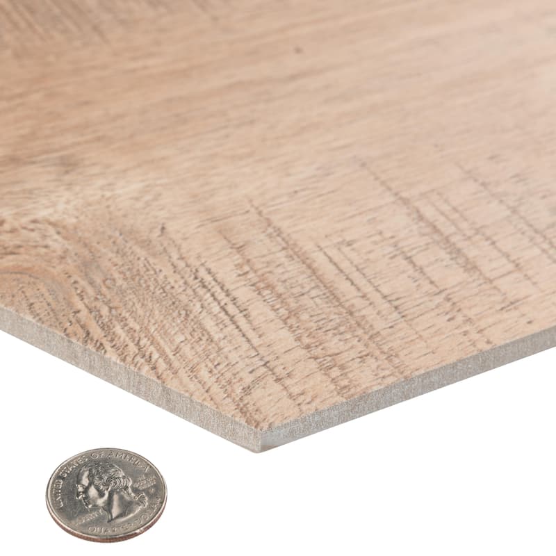 Merola Tile Sawnwood Hex Brown 8-5/8" x 9-7/8" Porcelain Floor and Wall Tile