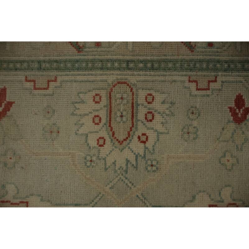 Hand Knotted Oriental 100% Wool Carpet Traditional Floral Beige & Ivories Ziegler Area Rug - 13' 7'' X 9' 9''