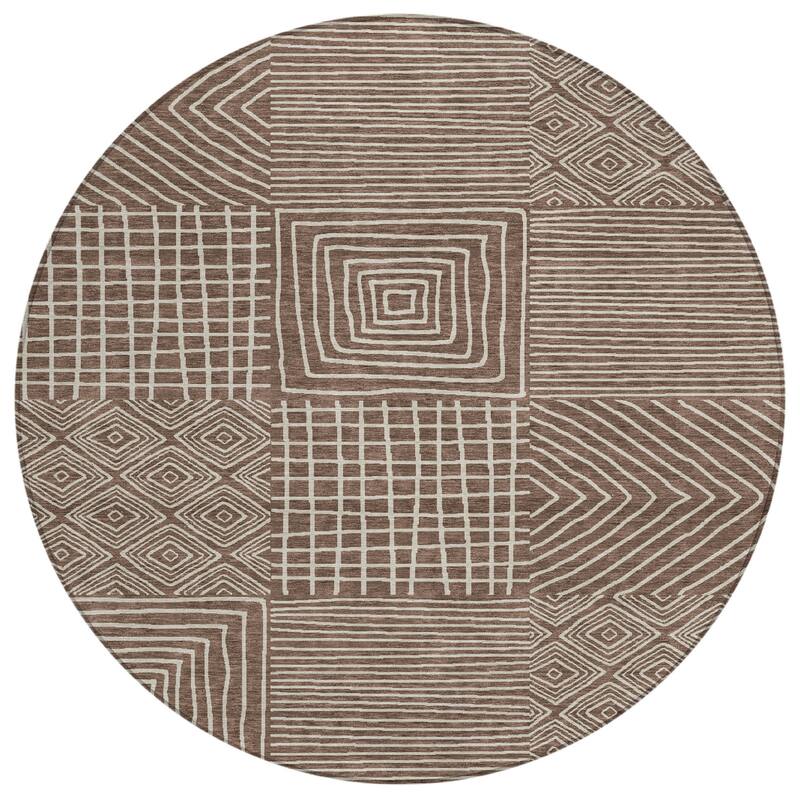 HomeRoots Geometric Transitional Rectangle Outdoor Rug