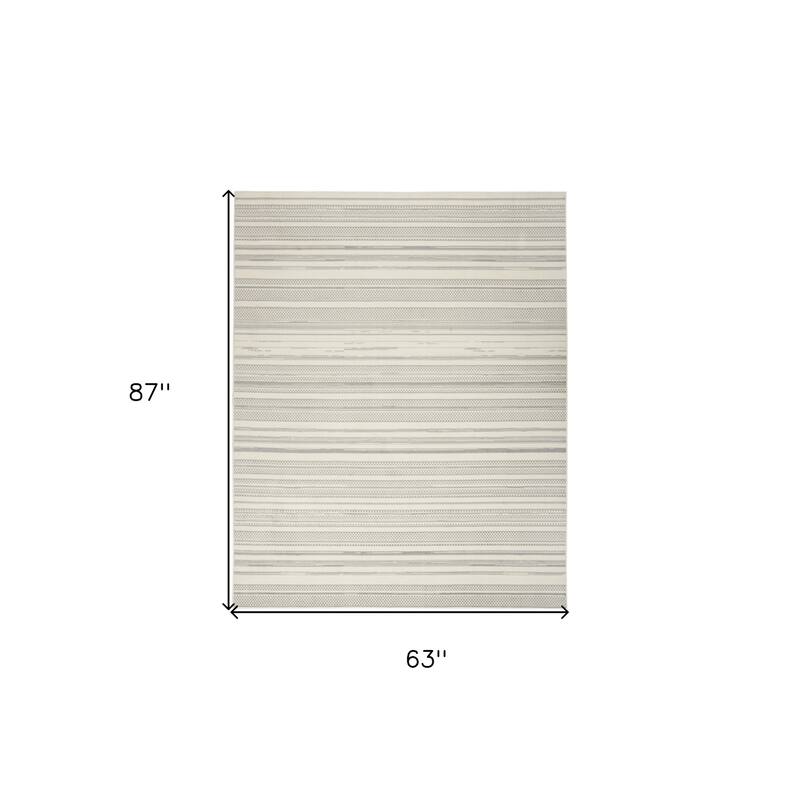 Lipe Power Loomed Distressed Traditional Area Rug By HomeRoots - 87' X '63' X '0.5