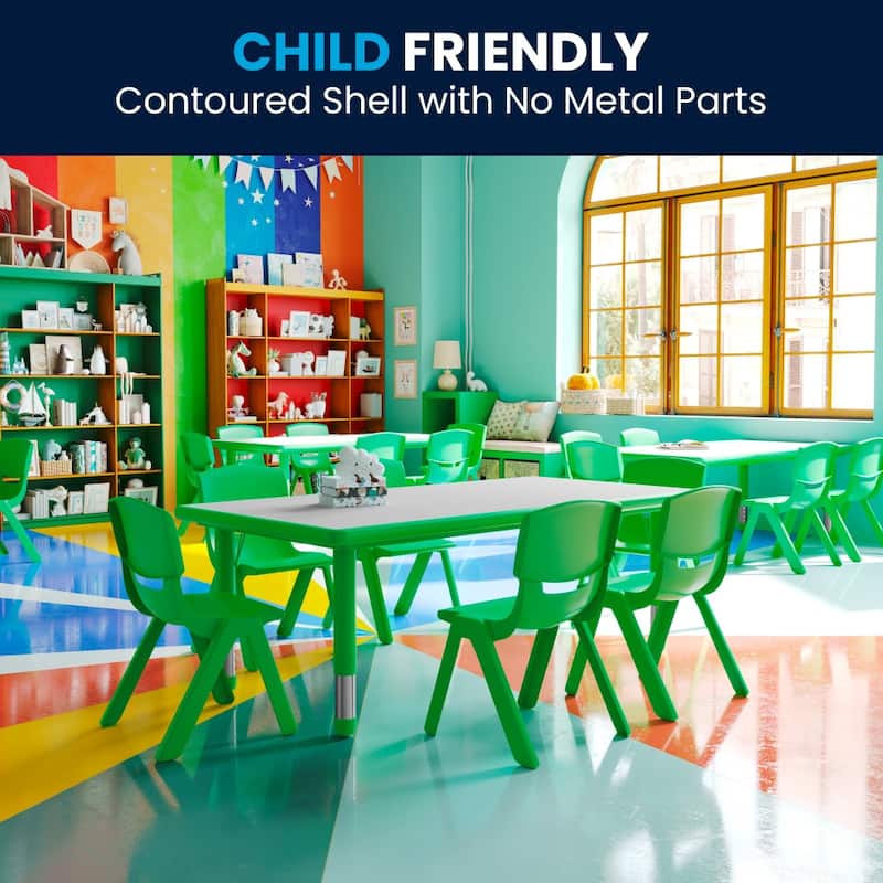 23.625"W x 47.25"L Rectangle Plastic Activity Table Set with 6 Chairs