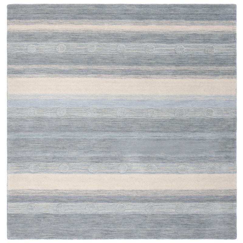 SAFAVIEH Handmade Kids Sandugash Wool Rug - 5'  x  5' - Grey/Ivory - Square