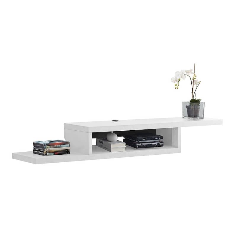 Asymmetrical Wall Mounted TV Console Entertainment Center Wall Decor Shelve Storage