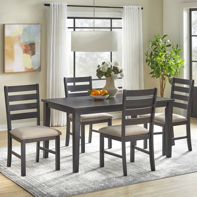 Lifestorey Peggy Dining Set - 5-Piece Matte Black