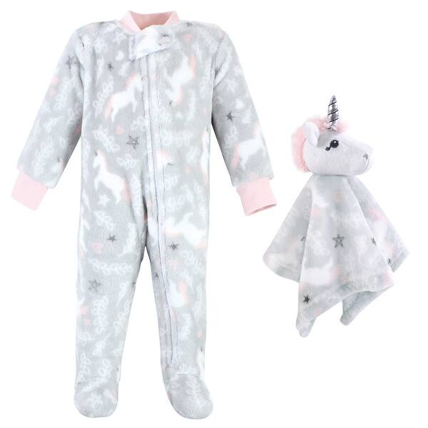 slide 1 of 1, Hudson Baby Infant Girl Flannel Plush Sleep and Play and Security Toy, Whimsical Unicorn 0-3 Months - Whimsical Unicorn