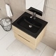 preview thumbnail 60 of 66, Wall-Mounted Bathroom Vanity in Evita Oak with Integrated Black Sink