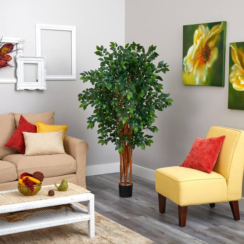 Artificial Tropical Tree 5ft - Indoor Floor Plant with Bendable Branches - Home Office Living Room Decor
