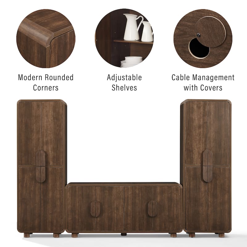 Crosley Millie 3-Piece Sideboard And Pantry Set
