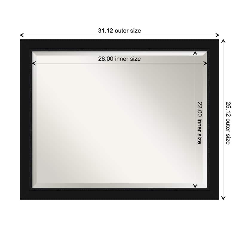 Beveled Wall Mirror - Avon Black Frame - Avon Black - 31 x 25-inch